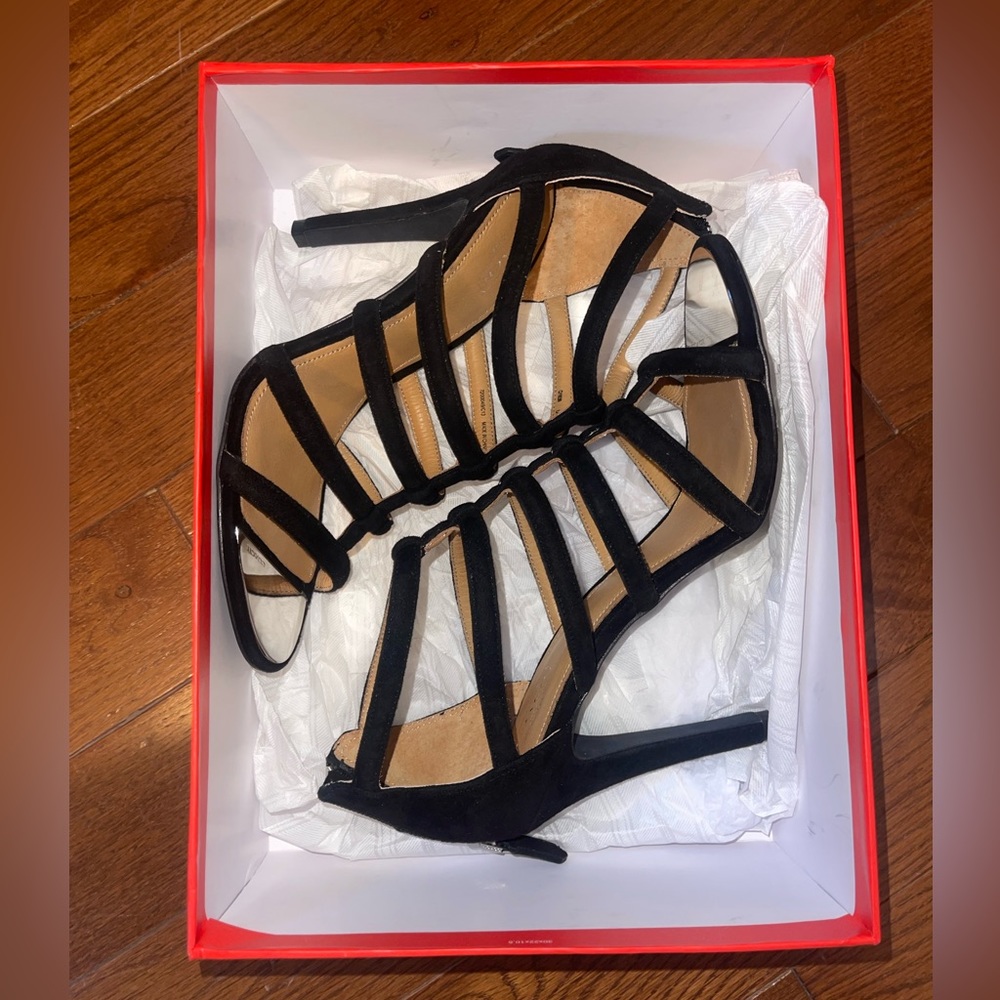Coach Lavania Black Suede Heel Size 8.5 Worn Once In Box